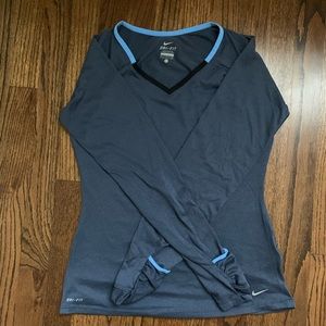 Nike Dri-Fit Blue Longsleeve Shirt, Size S